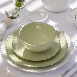 Pearl Collection Cereal Bowls in Lilly Green, Set of 6