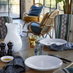 Pearl Collection Dinner Plates in White, Set of 6