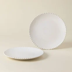 Pearl Collection Dinner Plates in White, Set of 6