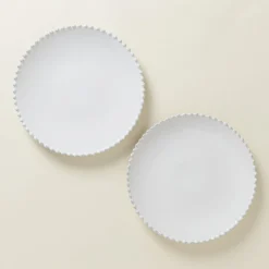 Pearl Collection Dinner Plates in White, Set of 6