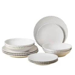 Pearl Collection 12-pc Place Setting with Pasta Bowl in White
