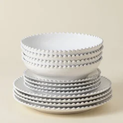 Pearl Collection 12-pc Place Setting with Pasta Bowl in White