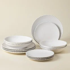 Pearl Collection 12-pc Place Setting with Pasta Bowl in White