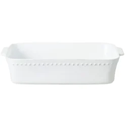 Pearl Collection Rectangle Baker 15" in White