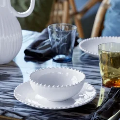 Pearl Collection Salad Plates in White, Set of 6