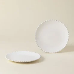 Pearl Collection Salad Plates in White, Set of 6