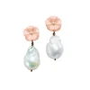 Pearl Drop Earrings in Pink