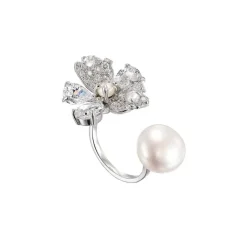 Pearl Snow Rose Ring