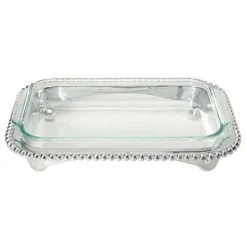 Pearled Oblong Casserole Caddy with 3-Quart Pyrex