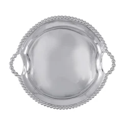 Pearled Round Handle Tray