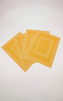 Pedralbes Placemats in Marigold, Set of 4