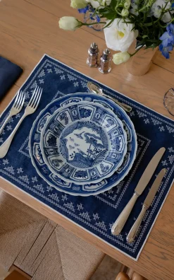 Pedralbes Placemats in Navy, Set of 4