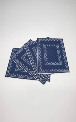 Pedralbes Placemats in Navy, Set of 4