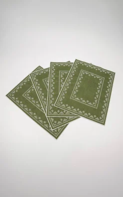 Pedralbes Placemats in Olive, Set of 4