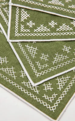 Pedralbes Placemats in Olive, Set of 4