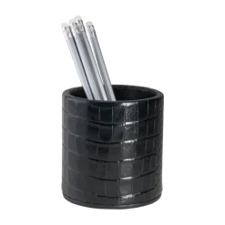 Pencil Cup in Crocodile Embossed Leather