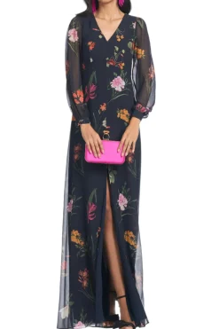 Penny Gown in Dark Midnight Bouquet