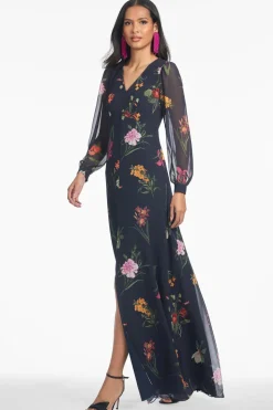 Penny Gown in Dark Midnight Bouquet