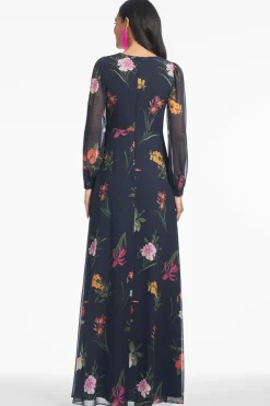 Penny Gown in Dark Midnight Bouquet