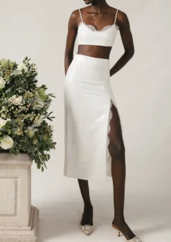 Penny Set in Ivory Sequin Linen