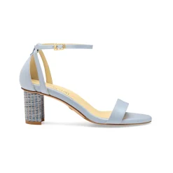 Perfect Block Sandal 60 in Dusty Blue Calf