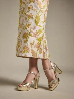 Perfect Crossover Platform 80 in Gold Textured Saffiano