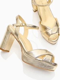 Perfect Crossover Platform 80 in Gold Textured Saffiano