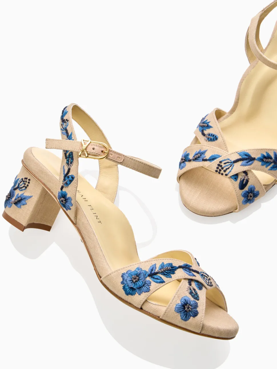 Perfect Crossover Sandal 50 in Navy Floral Linen