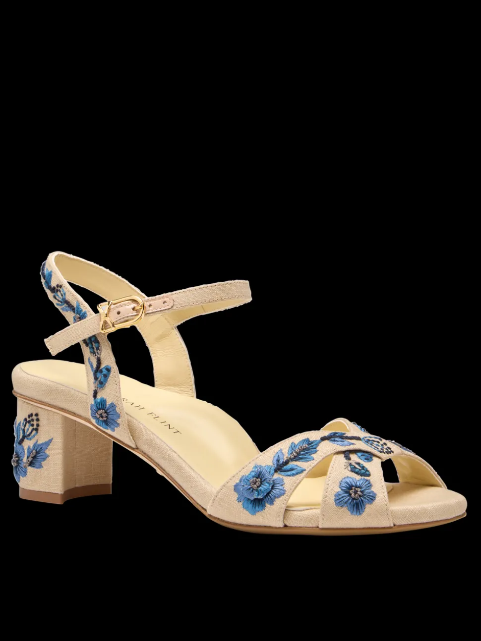 Perfect Crossover Sandal 50 in Navy Floral Linen