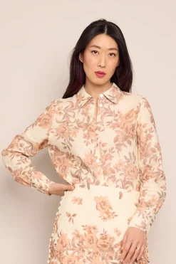 Perfect Shirt in Farfella Border Egret