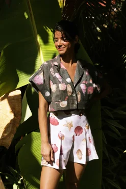 Perla Short in Conchitas White Print