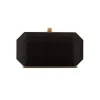 Perry Clutch in Black Diamond Satin