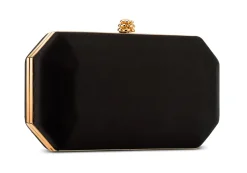 Perry Clutch in Black Diamond Satin