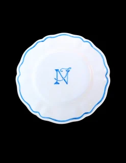 Personalised Monogram Scalloped Plate, Set of 6