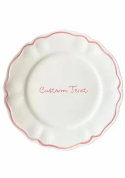 Personalized Quote Dessert Scalloped Plate, Set of 6