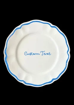 Personalized Quote Dinner and Dessert Scalloped Plate, Set of 12