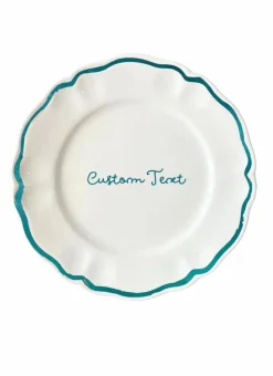 Personalized Quote Dinner and Dessert Scalloped Plate, Set of 12
