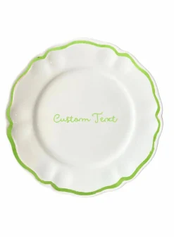 Personalized Quote Dinner and Dessert Scalloped Plate, Set of 12