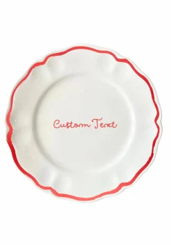 Personalized Quote Dinner and Dessert Scalloped Plate, Set of 12