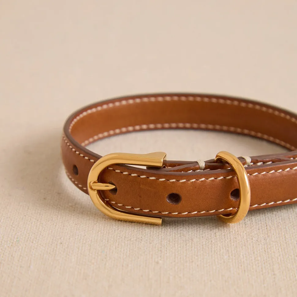 Pet Collar 15 in Vacchetta Luggage