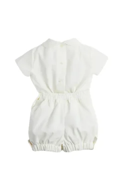 Peter Pan Collar Short Sleeved Two Piece Set in Ivory