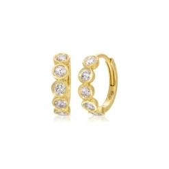 Petite Edith Hoops in Diamond