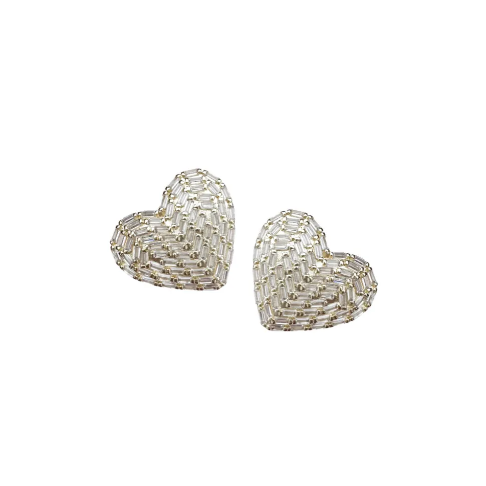 Petite Embellished Cœur Studs