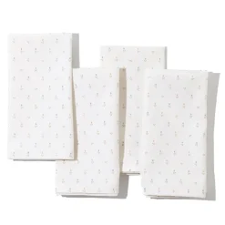Petite Flower Garden Napkins in White, Set of 4