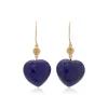 Petits Coeurs Lapis Lazuli & Sapphire Gold Earrings