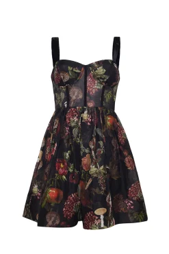 Pheobe Mini Dress in Woodland Black