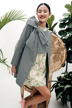 Phoebe Coat In Gingham Jacquard
