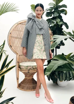 Phoebe Coat In Gingham Jacquard