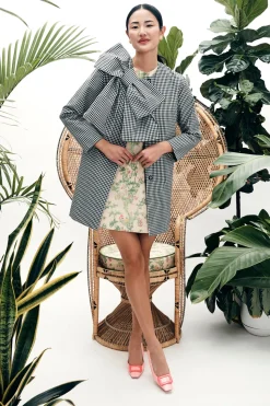 Phoebe Coat In Gingham Jacquard