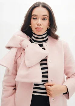 Phoebe Coat in Rose Meringue Wool Angora
